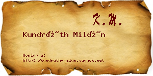 Kundráth Milán névjegykártya