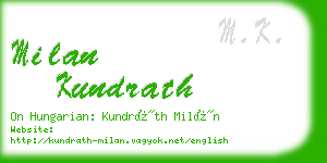 milan kundrath business card